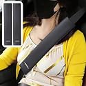 2PCS Car Seat Belt Cover Pad Extra Long 13 Inch, Car Seat Shoulder Strap Pads, Thick Leather Seatbelt Cushion Protect Neck &amp; Shoulder, Universal Car Seatbelt Covers Pad for Most Vehicles (Black)