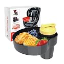 Car Seat Snack Tray for Kids: Kids Car Travel Tray with Cup Holder, Toddlers Road Trip Essential, Snacks Food Plate for Stroller, SnackTray with a Cup Holder (1, Black)