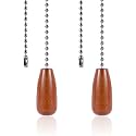 2pcs Ceiling Fan Pull Chain Extensions, 13 Inch Ceiling Fan Chain Extenders Wooden Light Pull Chain Extension Beaded Balls Fan Pull Chain Pendant for Ceiling Fan Light Lamp (Brown)