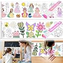 2PCS Children's Drawing Roll，Coloring Paper Roll for Kids Gift,120 * 11.8 Inches DIY Painting Drawing Paper Roll, Sticky Drawing Paper Roll, Early Educational Toys for Kids (Princess Flower)