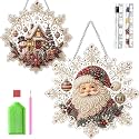 2PCS Christmas Pearl Diamond Painting Suncatcher Kits, DIY Craft for Adults, Christmas Diamond Art Ornaments (8IN)