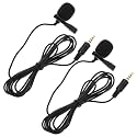 2Pcs Clip-On Lapel Microphone, 3.5mm Omnidirectional