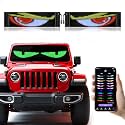 2Pcs Devil Eyes Light for Cars,Flexible Scrolling Programmable LED Signs,LED Eyes for Truck Windshield,Custom Editor Colours,Animations,Text