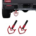 2PCS Devil Heart Handle Ring, Heart Hand Strap Drift Charm, Cute Heart-Shaped Warning Loops, Easy Installation Rear Bumper Warning Ring Decor, Interior Decoration for Car (Red)