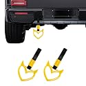 2PCS Devil Heart Handle Ring, Heart Hand Strap Drift Charm, Cute Heart-Shaped Warning Loops, Easy Installation Rear Bumper Warning Ring Decor, Interior Decoration for Car (Yellow)
