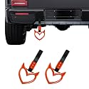 2PCS Devil Heart Handle Ring, Heart Hand Strap Drift Charm, Cute Heart-Shaped Warning Loops, Easy Installation Rear Bumper Warning Ring Decor, Interior Decoration for Car (Orange)
