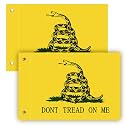 2PCS Dont Tread On Me Flags for Whip Lights or Antenna Flag Poles, Whip Light Gadsden Flags for UTV ATV Can-Am Polaris RZR SXS (16.3" x 12")
