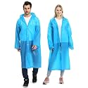 2PCS EVA Rain Coats Ponchos for Adults Reusable Lightweight Rain CoatWomen Men with Hood and Drawstring（Blue）, 12