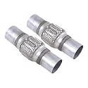 2PCS Exhaust Flex Pipe Stainless Steel Braid 2" x 4" w/Ends 8" Long