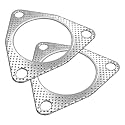 2PCS Exhaust Gasket, 3 Bolt Metal Three-hole Exhaust Flange Gasket, Multifunctional Manifold/Header/Muffler/Catalytic Converter Gasket,Exhaust Seal Gasket for Most Cars,Trucks,SUVs(3In)