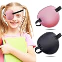 2PCS Eye Patch, Medical Eye Patches for Kids and Adults, Soft Amblyopia Lazy Eye Patches for Left or Right Eyes (Black, Pink)