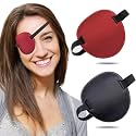 2PCS Eye Patch, Medical Eye Patches for Kids and Adults, Soft Amblyopia Lazy Eye Patches for Left or Right Eyes (Black, Red)