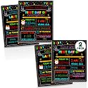 2PCS First Day of School Sign, Double-Sided 1st Last Day Chalkboard