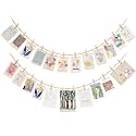 2PCS Hanging Photo Display with Clips, Photo String with 12 Clips
