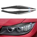 2PCS Headlights Eyebrows Car Eyelids Stickers Carbon Fiber Trim Cover fits for BMW 3 Series Accessories - ONLY for E90 2009-2012