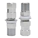 (2pcs) Heavy Chrome-Plated Brass SO-239 Stud Mount CB Ham Radio Antenna Adapter for 3/8-24 Threads Mount, fit Any 1/2 inch Hole