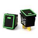 2PCS KCD4 Toggle Switch on Off 30A Marine IP65 Waterproof Rocker Switch 110v Green LED 30x22mm for Cars,Boat, and DIY Enthusiasts(Green Aluminum Alloy)