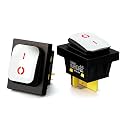 2PCS KCD4 Toggle Switch on Off 30A Marine IP67 Waterproof Rocker Switch 12v Red LED 30x22mm for Cars,Boat, and DIY Enthusiasts(12-24V Stainless Steel)