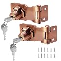 2Pcs Keyed Hasp Lock 2.5 Inch Keyed Different, Red Bronze