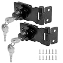 2Pcs Keyed Hasp Lock 2.5 Inch Keyed Different, Black