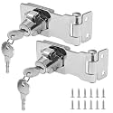 2Pcs Keyed Hasp Lock 3 Inch Keyed Different, Silver
