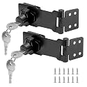 2Pcs Keyed Hasp Lock 4 Inch Keyed Different, Black