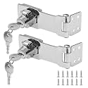 2Pcs Keyed Hasp Lock 4 Inch Keyed Different, Silver