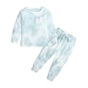 2Pcs Kids Girls Tie Dye Sweatsuit Child