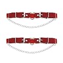 2PCs Leather Leg Garter with Chains, Elastic Rock Heart Thigh Garter for Women