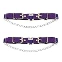 2PCs Leather Leg Garter with Chains, Elastic Rock Heart Thigh Garter for Women