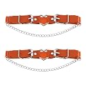 2PCs Leather Leg Garter with Chains, Elastic Rock Heart Thigh Garter for Women