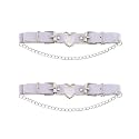 2PCs Leather Leg Garter with Chains, Elastic Rock Heart Thigh Garter for Women