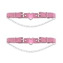 2PCs Leather Leg Garter with Chains, Elastic Rock Heart Thigh Garter for Women