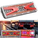 2pcs LED truck taillights with turn signals, brake lights, and reverse taillights suitable for 12V truck trailers.
