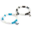2pcs Magnetic Friendship Couples Bracelets Set, Matching Bracelet for Couple Gifts for Best Friend Valentines Day Gifts Bff Bestie Gf Soulmate (Butterfly+Moon)
