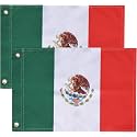 2PCS Mexico Flags for Whip Lights or Antenna Flag Poles, Whip Light Mexican Flags for UTV ATV Can-Am Polaris RZR SXS (16.3" x 12")