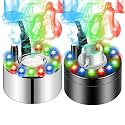 2PCS Mist Makers, Indoor Fogger Water Fountain Pond Mini Fog Machine Atomizer Air Humidifier with 12 LED, Atomizer Fogger Perfect for Halloween, Christmas and Other Holidays