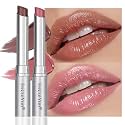 2Pcs Pink &amp; Nude Brown Honey Tinted Lip Stain Lip Balm Lip Gloss Lipstick, Sheer Hydrating Lip Stains Tint, Moisturizing Lip Color for All Skin Tones, Nourishing Lip Balm with Natural Black Cherry