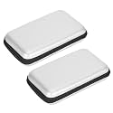 2Pcs Portable Storage Bag Carry Case EVA Protective Hard Bag for 3DS XL 3DS 3DS Handheld Game Consoles, Hard Shell Carrying Case with 8 Game Card Slots, All Around Zipper(Silver