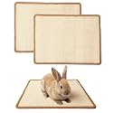 2PCS Rabbit Scratching Mats, Natural Sisal Bunny Scratch Pad, 16x12in