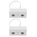 Rj11 Telephone Splitter Adapter 6p4c Detachable White 2 Pack