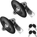 2PCS RV Camper Shell Locks, Rv T Handle Lock for Storage Door, Pickup Truck & Boat, Right Keyed Alike Black Zinc Alloy Lock Body