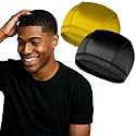 2PCS Silky Wave Caps for Men Waves, Good Compression Caps Over Durags for 360, 540, 720 Waves