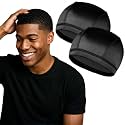 2PCS Silky Wave Caps for Men Waves, Good Compression Caps Over Durags for 360, 540, 720 Waves