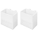 2PCS Silverware Drainer Drying Basket for Sink – Compact Kitchen Utensils Holder, Cutlery Storage Organizer with Cup, Dish Hanging Drain Rack for Forks, Spoons, Knives & Chopsticks (White, Plastic)