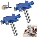 2PCS Slab Flattening Router Bit 1/2 Shank, 2-1/2" Cut Dia, 6 Flute Surfacing Router Bit Efficient Slab Flattening Multifunctional Planing for Solid Wood Density Board Laminate