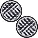 2PCS Sparkly Bling Car Cup Holder Inserts – 2.75 Inch Soft Silicone Coasters, Anti-Slip &amp; Shockproof, Cute Vehicle Accessories for Women Girls (Houndstooth)