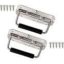 2Pcs Stainless Steel Folding Spring Handle for Toolbox Suitcases Equipment Cabinet Pull Drawer Knobs Hardware Accessories,Free Screws (2Pack, Size :140mm)