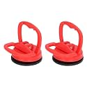 2Pcs Suction Cup Lifter Handheld Lifting Clamps Glass Puller Power Grip Vacuum Tiles Tool Moving Tools for Tile, Granite, Metal(Rojo)