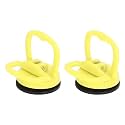 2Pcs Suction Cup Lifter Handheld Lifting Clamps Glass Puller Power Grip Vacuum Tiles Tool Moving Tools for Tile, Granite, Metal(Yellow)